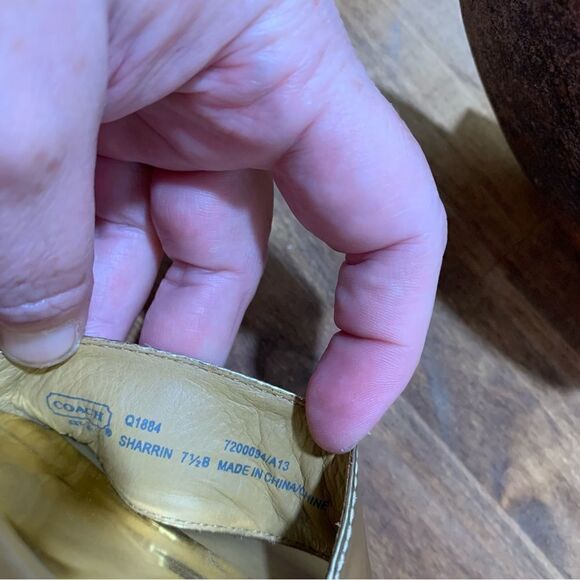 Coach Sharrin Metallic Gold Wedges Sz 7.5 - Picture 8 of 9